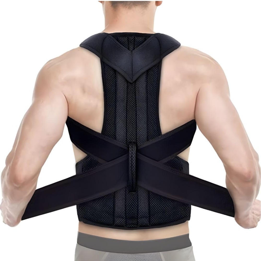 Posture Corrector Back Brace - อุปกรณ์แก้ไขท่าทางสำหรับผู้ชายและผู้หญิง | สายรัดพยุงหลังแบบปรับได้พร้อมที่รองรับหลังส่วนล่างและส่วนบน | อุปกรณ์พยุงหลังแบบระบายอากาศได้เต็มรูปแบบ