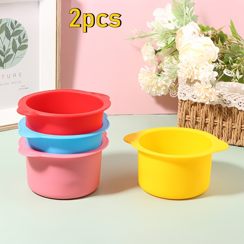 Bite Away Heat Stick - [ชามอุ่นแว็กซ์] ชามซิลิโคนทนความร้อนสำหรับอุ่นแว็กซ์ 2 ชิ้น | แว็กซ์กำจัดขนแบบไม่เหนียวเหนอะหนะพร้อมอุปกรณ์คนผสม