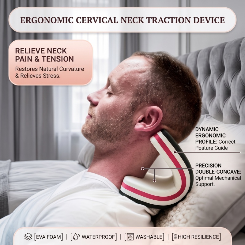 Neck Traction Pillow - ออกแบบใหม่คอและไหล่ Relaxer หมอนรองคอปากมดลูกสําหรับแบบพกพากระดูกสันหลังส่วนคอยืดคอ Orthoses
