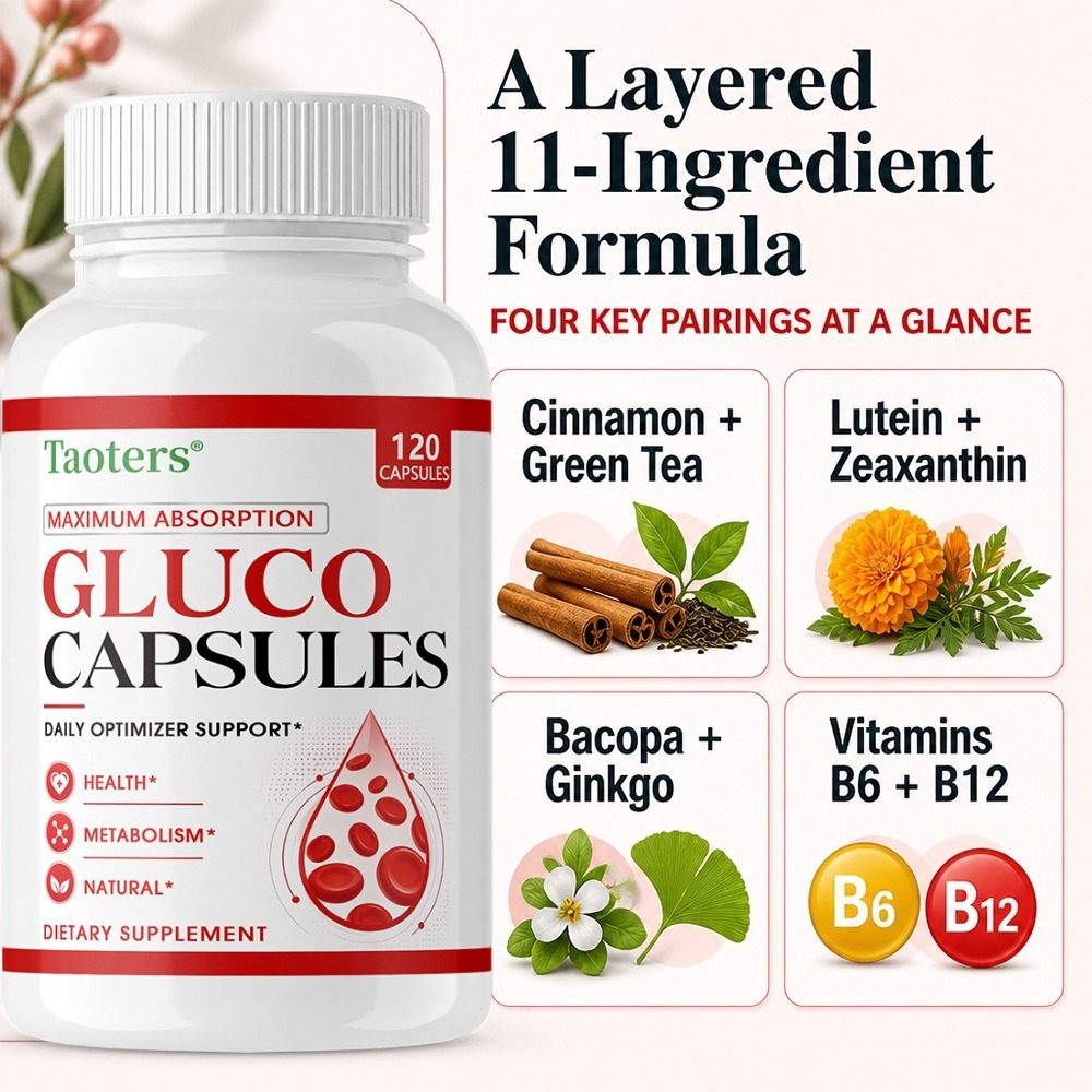 Health Wellness Vitamins - กลูโค แคปซูล – เพิ่มประสิทธิภาพการดูดซึม, สนับสนุนสุขภาพดวงตา, ส่งเสริมสุขภาพการเผาผลาญในชีวิตประจำวัน,