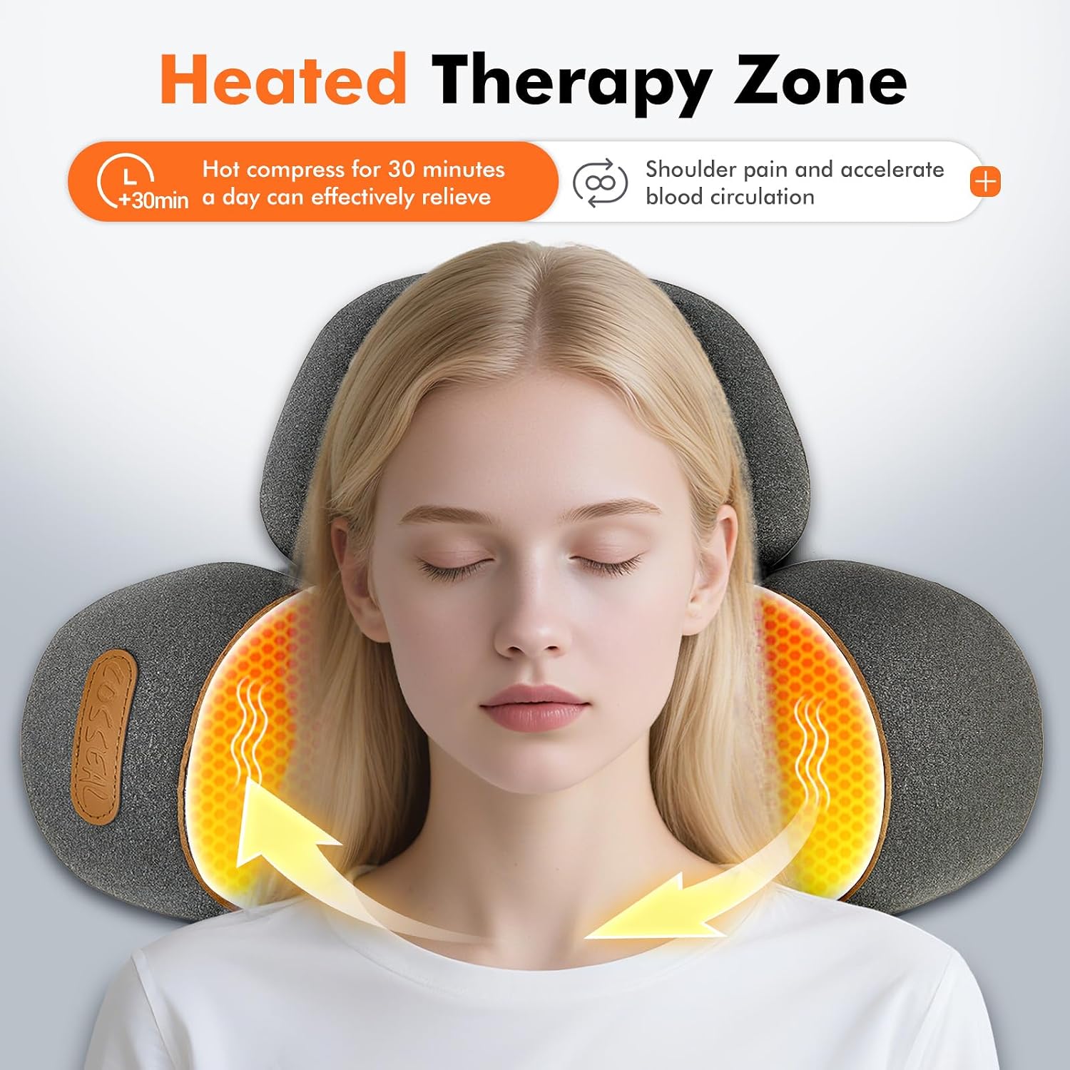 Neck Traction Pillow - หมอนนวดคอ 3-in-1 พร้อมระบบทำความร้อนและดึงคอ หมอนรองคอตามหลักสรีรศาสตร์สำหรับบรรเทาอาการปวดคอ หลัง และไหล่