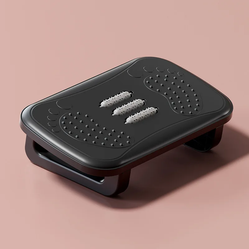 Reflexology Foot Roller - ที่วางเท้าใต้โต๊ะแบบปรับระดับได้, ที่วางเท้าตามหลักสรีรศาสตร์พร้อมลูกกลิ้งนวด บรรเทาอาการปวดขาสำหรับทำงานที่บ้านและที่ทำงาน