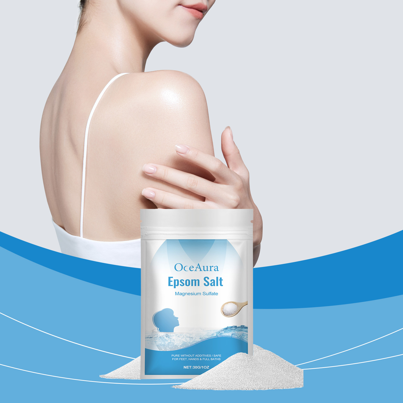 Bath Salts Magnesium - เกลือเอปซอม แมกนีเซียมซัลเฟต บำรุงผิว ขัดผิว บริสุทธิ์จากธรรมชาติ สำหรับเท้า