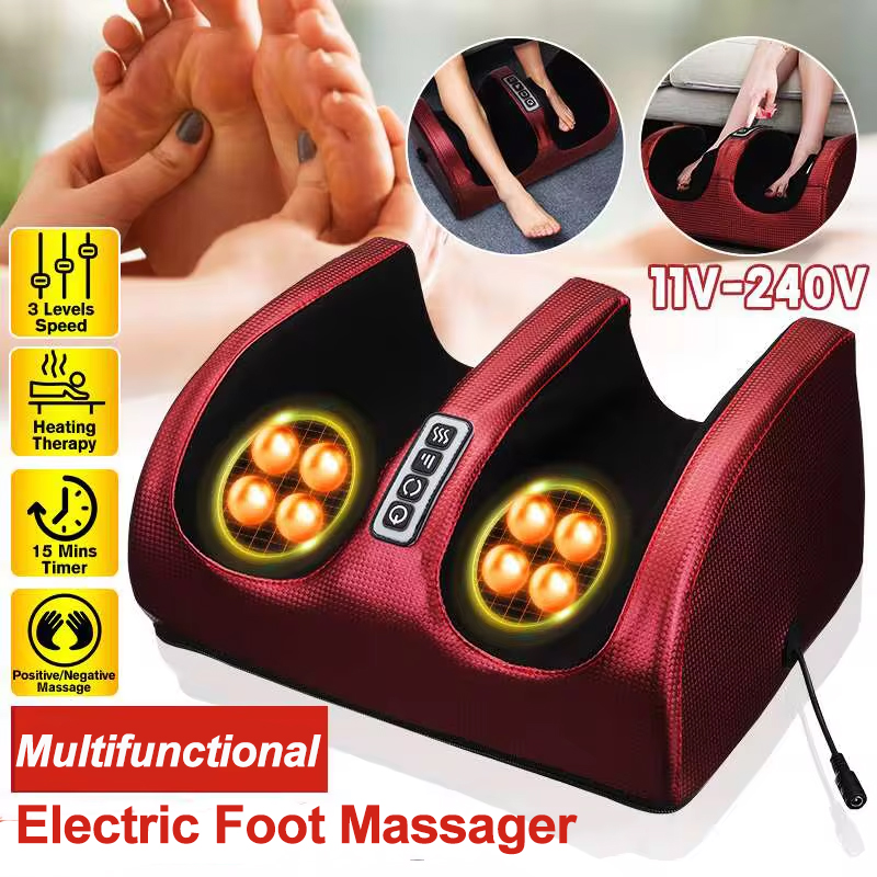 Reflexology Foot Roller - เครื่องทําความร้อนอินฟราเรดนวดเท้าไฟฟ้า Shiatsu Relax Body Massager ความร้อนกล้ามเนื้อลึกนวด