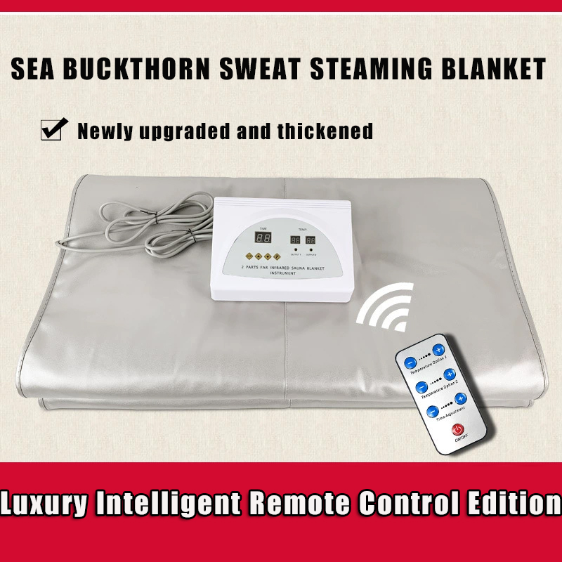 Sauna Blanket Infrared - เครื่องทำความร้อนแบบผ้าห่มซาวน่า, ผ้าห่มให้ความร้อนแก่ร่างกาย, ช่วยระบายเหงื่อ, บรรเทาความเหนื่อยล้า, ผ่อนคลาย, เหมาะสำหรับใช้ในบ้านและร้านเสริมสวย