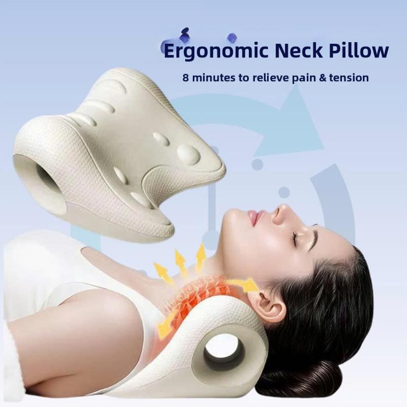 Neck Traction Pillow - หมอนนวดคอและไหล่ตามหลักสรีรศาสตร์สำหรับใช้ในบ้าน ช่วยยืดกระดูกคอและผ่อนคลาย