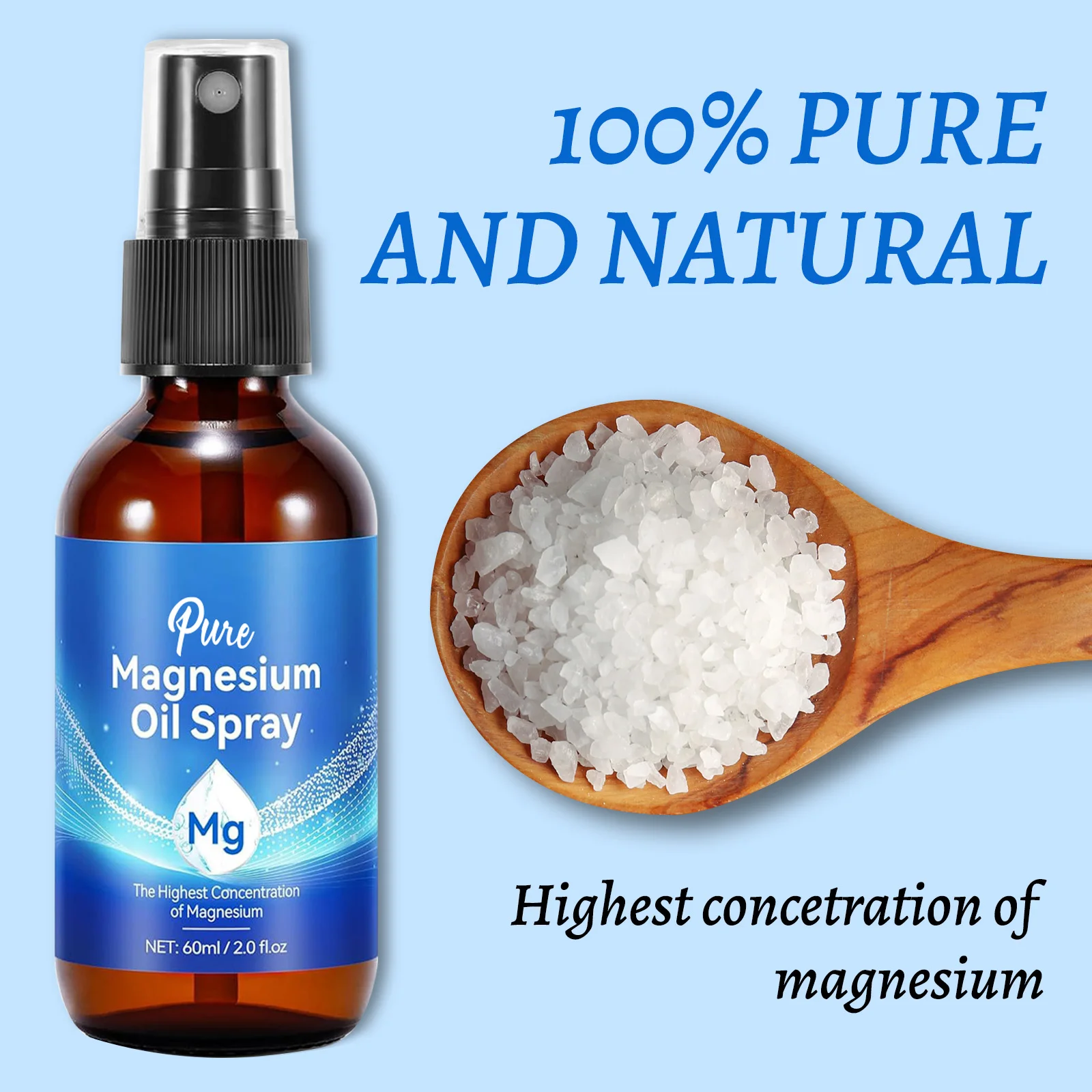 สเปรย์น้ำมันแมกนีเซียม 60 มล.  - Bath Salts Magnesium บทวิจารณ์และราคา