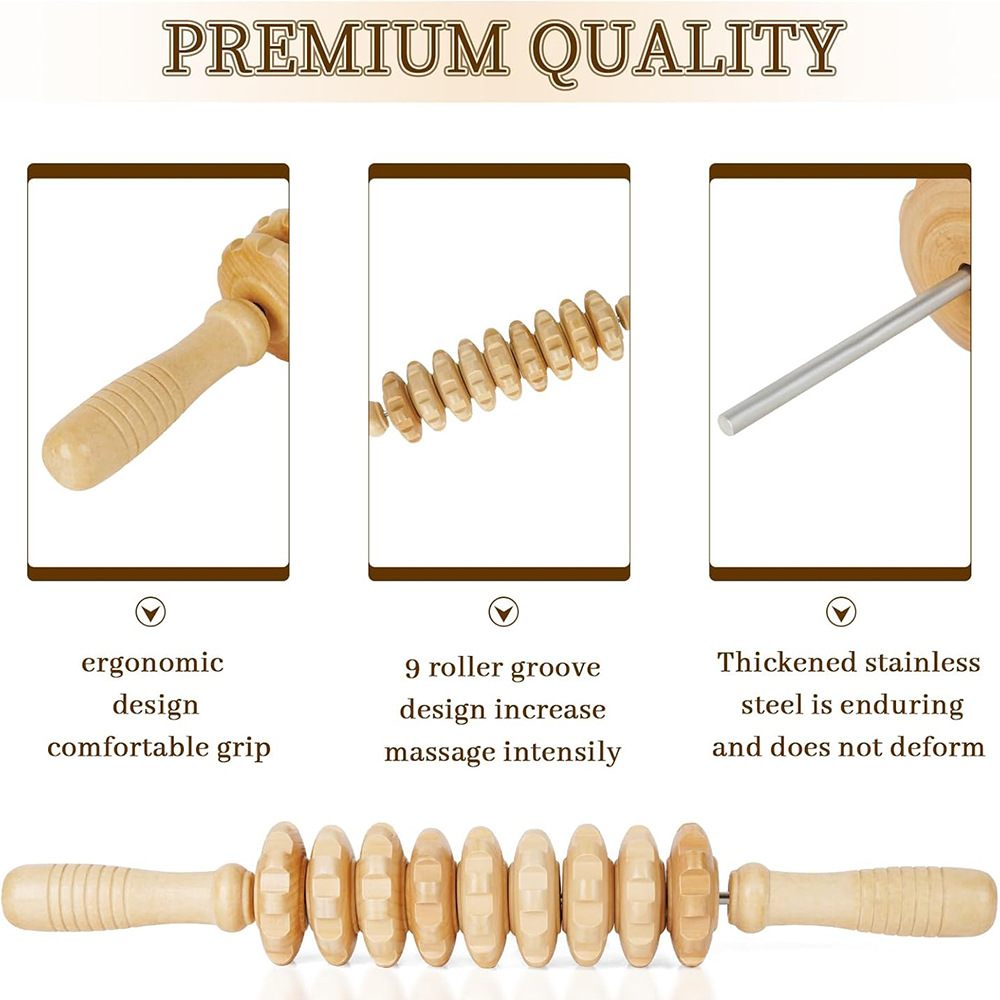 ลูกกลิ้งนวดไม้ 9 ล้อ 1 ชิ้น บร - Reflexology Foot Roller บทวิจารณ์และราคา
