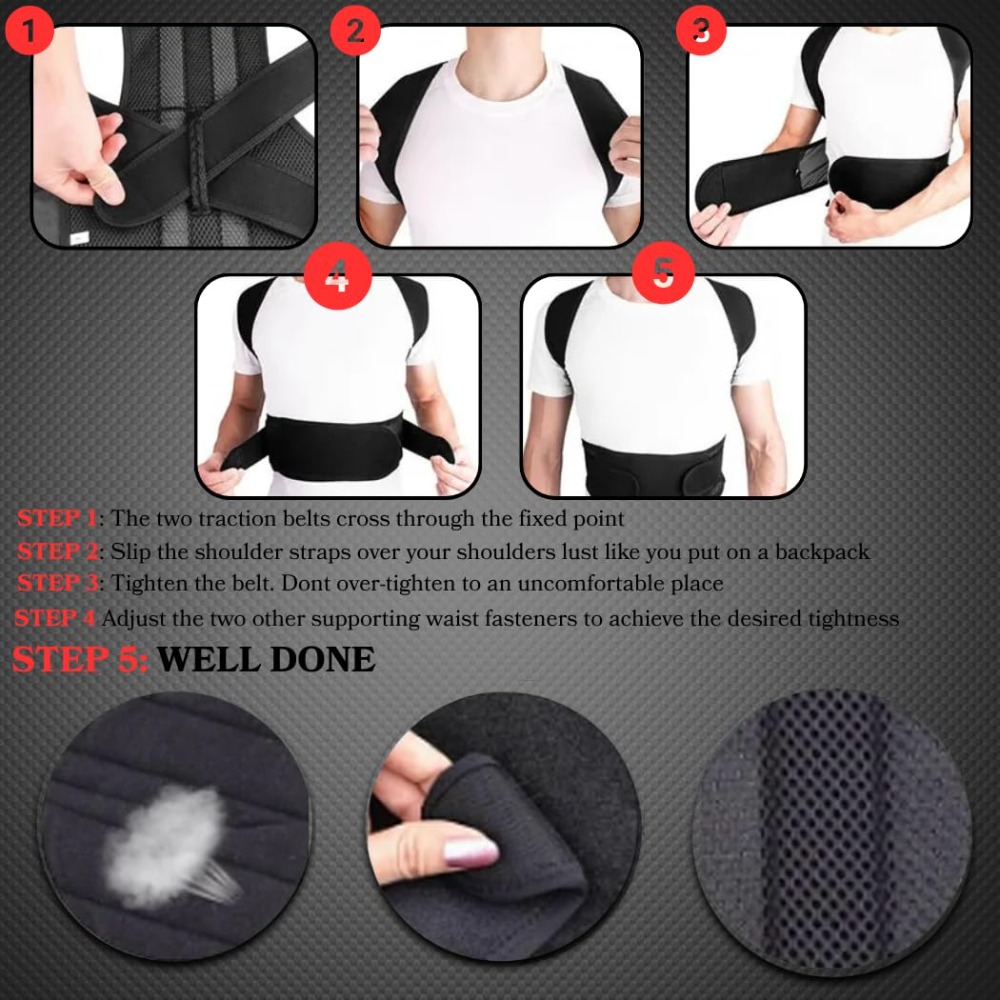 อุปกรณ์แก้ไขท่าทางสำหรับผู้ชาย - Posture Corrector Back Brace บทวิจารณ์และราคา